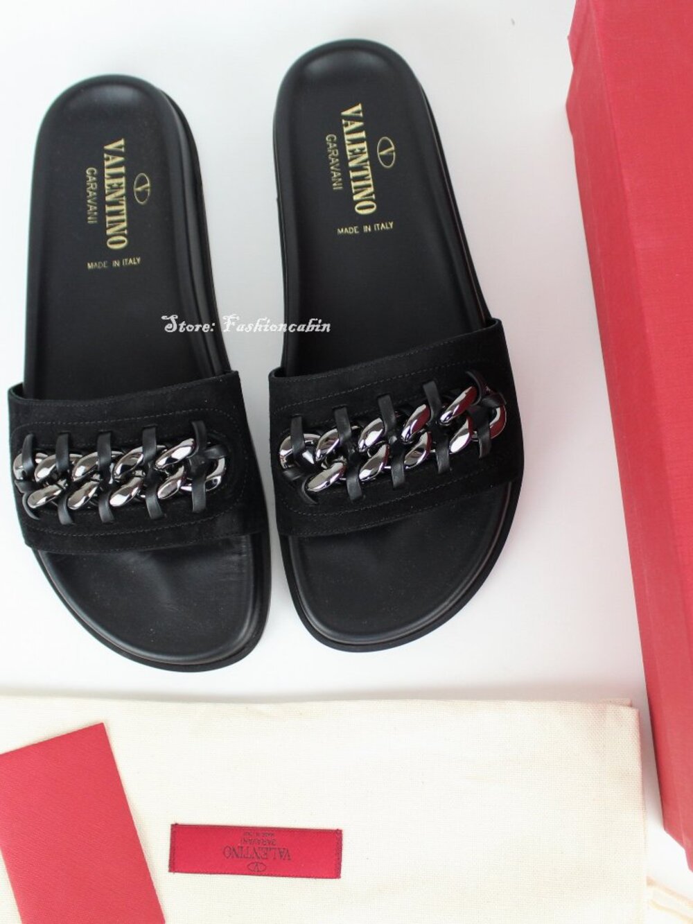 NEW VALENTINO GARAVANI Chain Slide Sandal